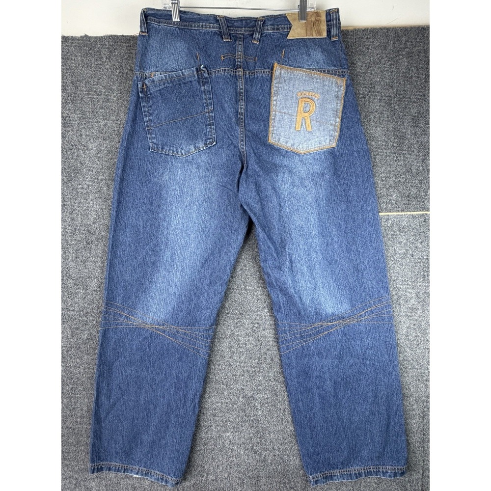 Y2K Rocawear Baggy Wide Leg Jeans Size Men's 38x34 Denim Streetwear‎ Grunge